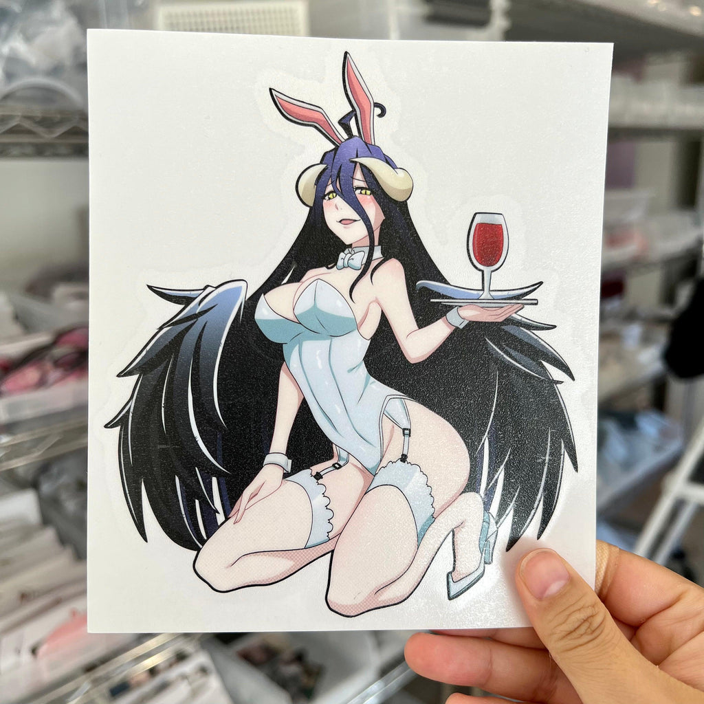 Albedo Bunny Stickers - This image features cute anime car sticker decal which is perfect for laptops and water bottles - Nekodecal