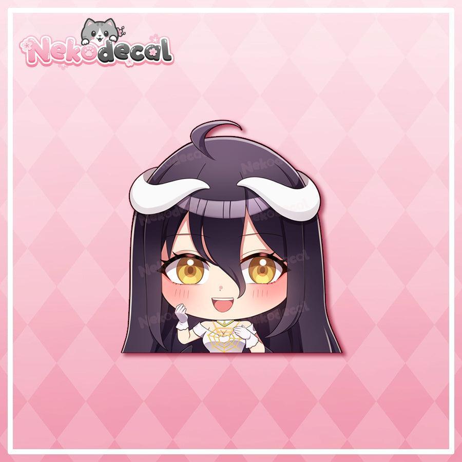 Chibi Overlord Peekers - This image features cute anime car sticker decal which is perfect for laptops and water bottles - Nekodecal