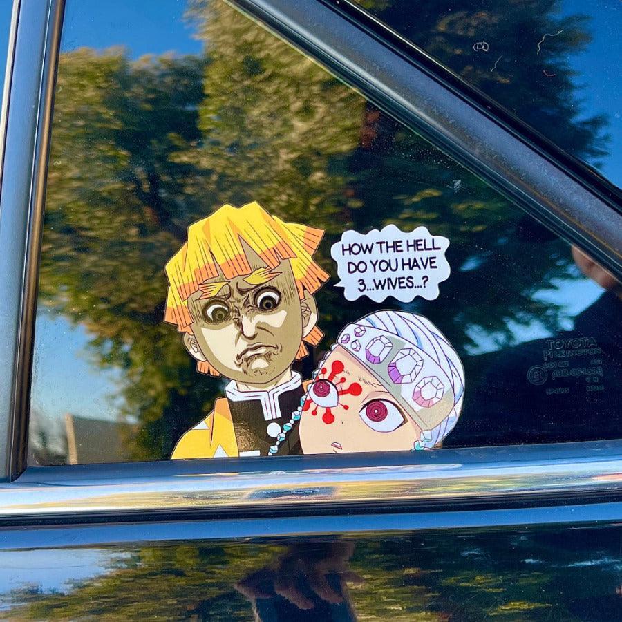 Chibi Yenitsu Meme Peekers - This image features cute anime car sticker decal which is perfect for laptops and water bottles - Nekodecal