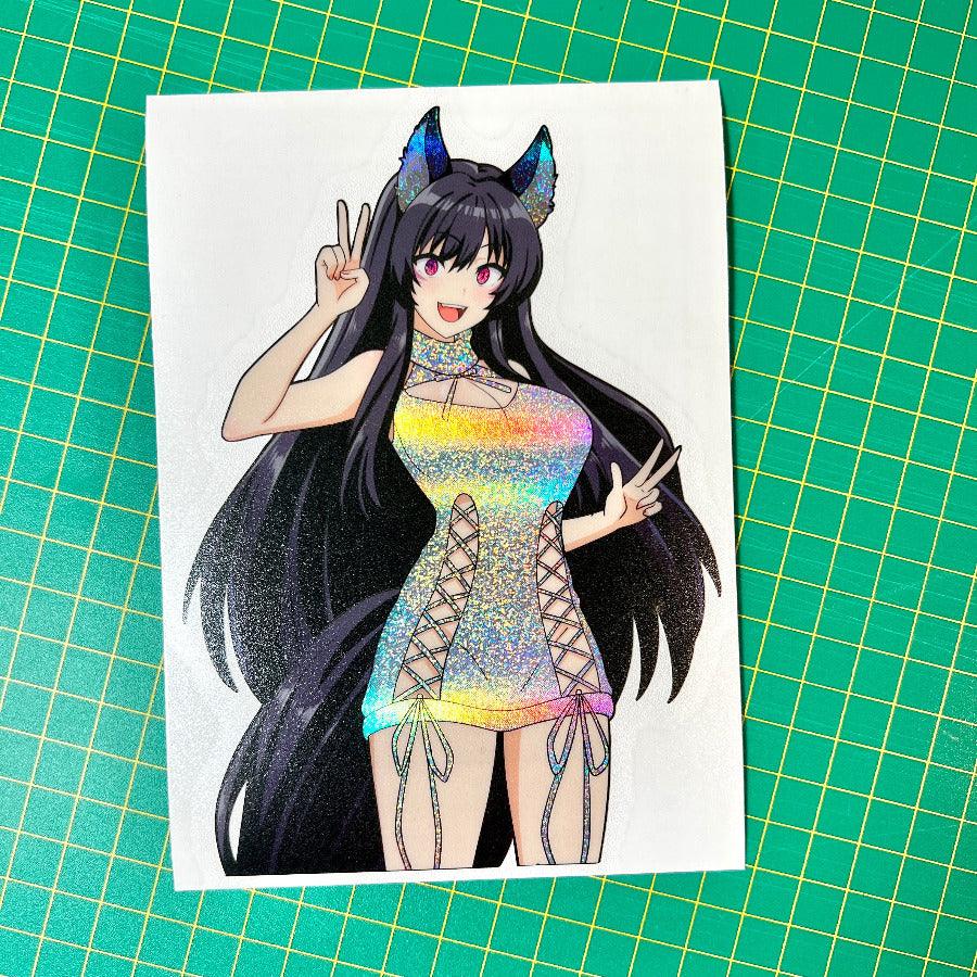 Eminence Waifu Stickers - This image features cute anime car sticker decal which is perfect for laptops and water bottles - Nekodecal