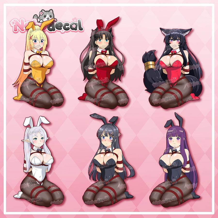 Tied Up Waifu Stickers - This image features cute anime car sticker decal which is perfect for laptops and water bottles - Nekodecal