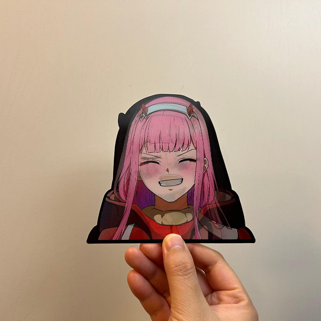 Zero Two Motion Stickers - This image features cute anime car sticker decal which is perfect for laptops and water bottles - Nekodecal