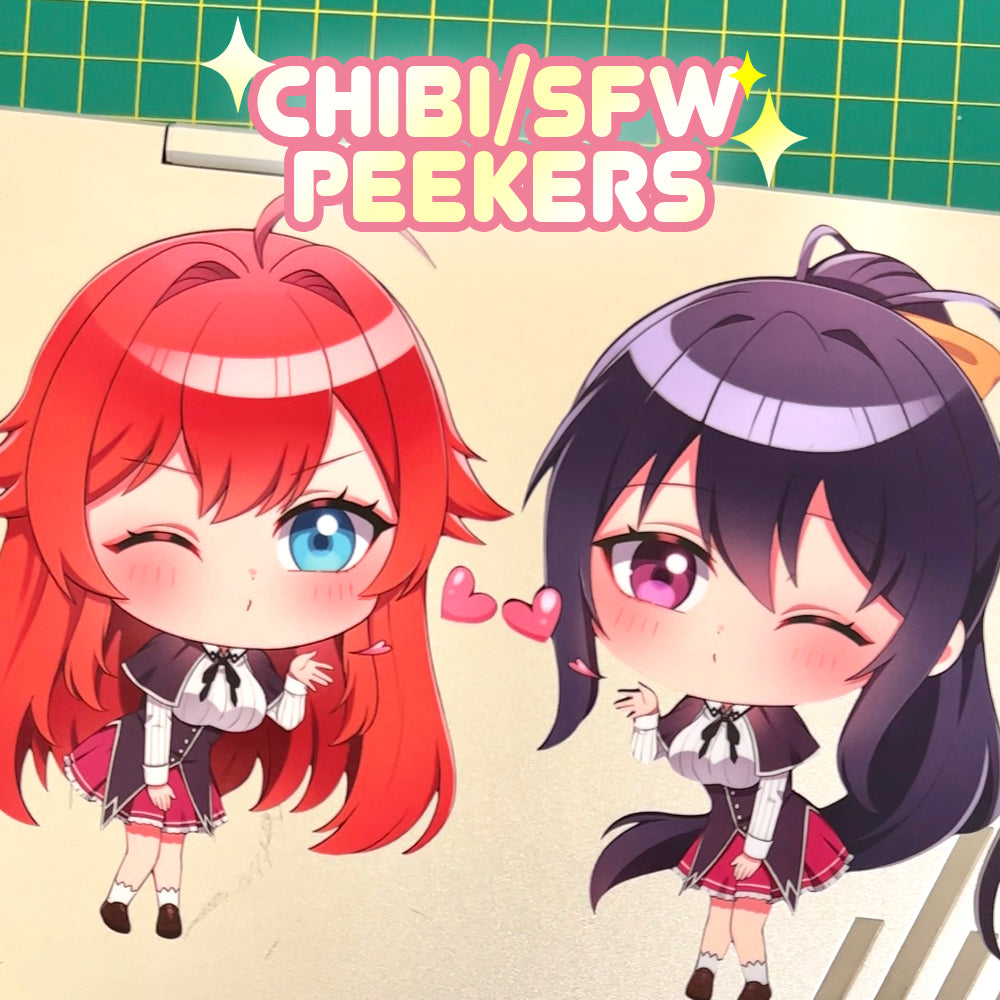 Chibi/SFW Peekers - This features kawaii anime sticker car decal which is great for car windows sticker, laptop sticker and phone sticker - Nekodecal