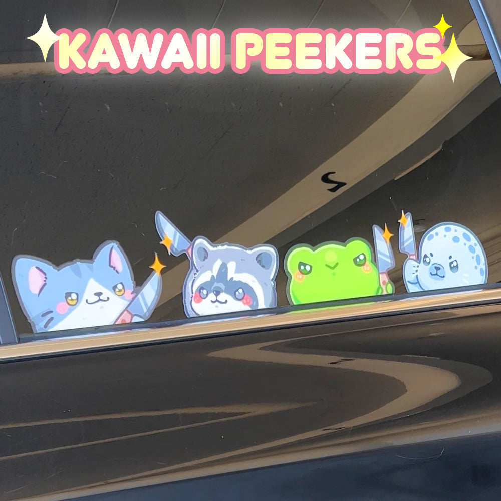 Kawaii Stickers - This features kawaii anime sticker car decal which is great for car windows sticker, laptop sticker and phone sticker - Nekodecal