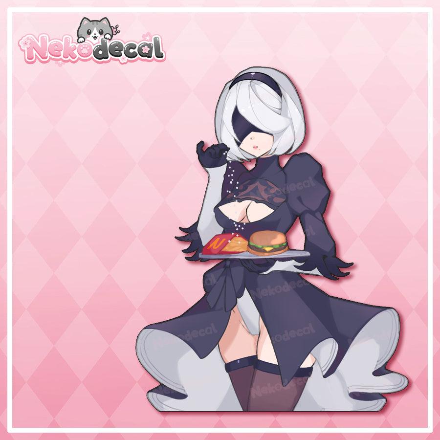2B Salt Bae Stickers - This image features cute anime car sticker decal which is perfect for laptops and water bottles - Nekodecal