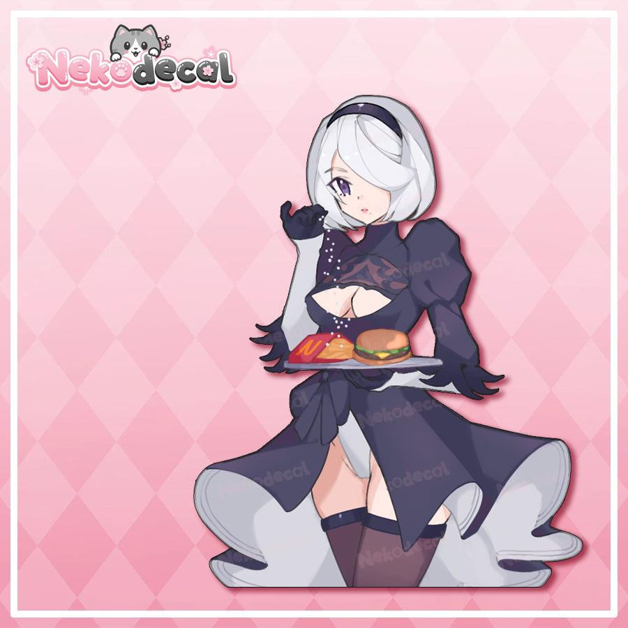 2B Salt Bae Stickers - This image features cute anime car sticker decal which is perfect for laptops and water bottles - Nekodecal