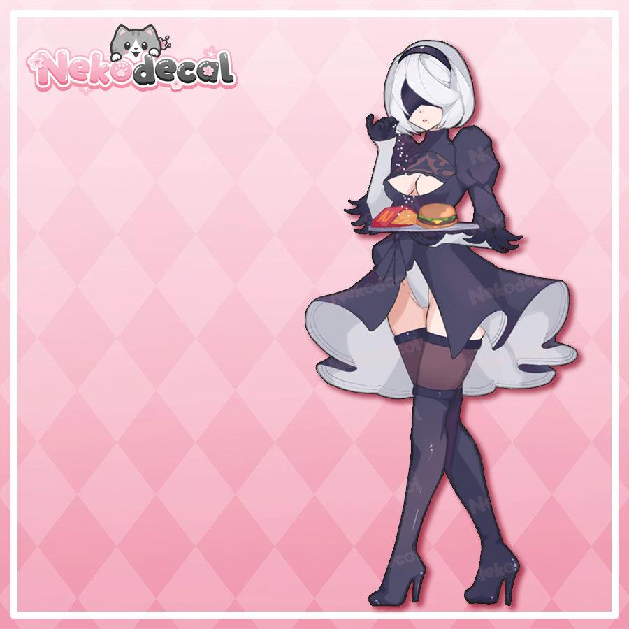 2B Salt Bae Stickers - This image features cute anime car sticker decal which is perfect for laptops and water bottles - Nekodecal