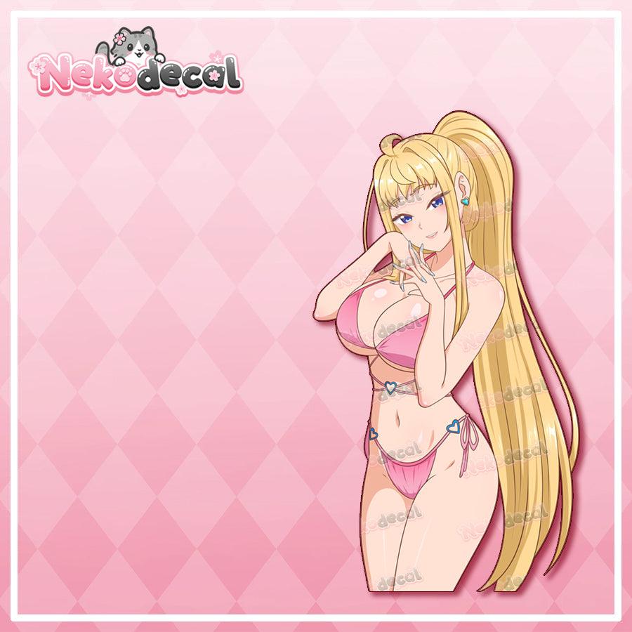 Bikini Bunny Gal Stickers - This image features cute anime car sticker decal which is perfect for laptops and water bottles - Nekodecal