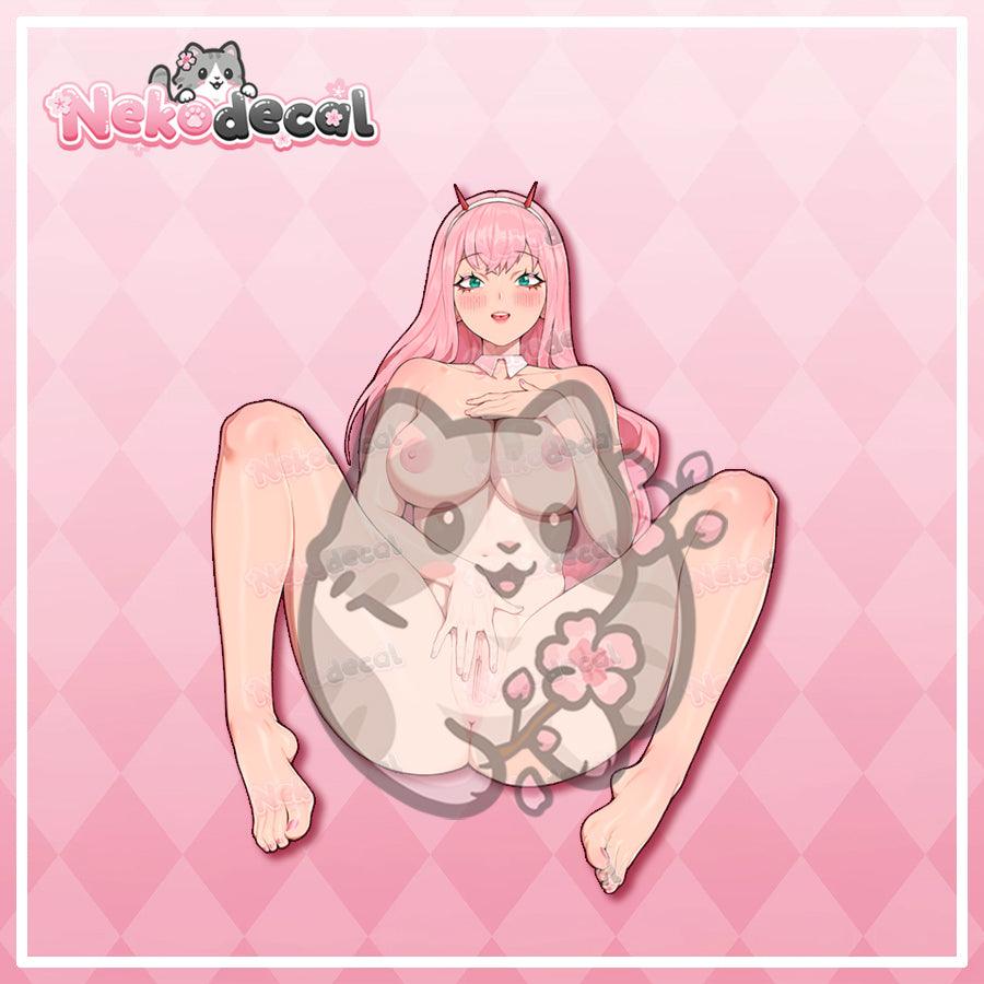 Albedo & Zero Two Stickers - This image features cute anime car sticker decal which is perfect for laptops and water bottles - Nekodecal