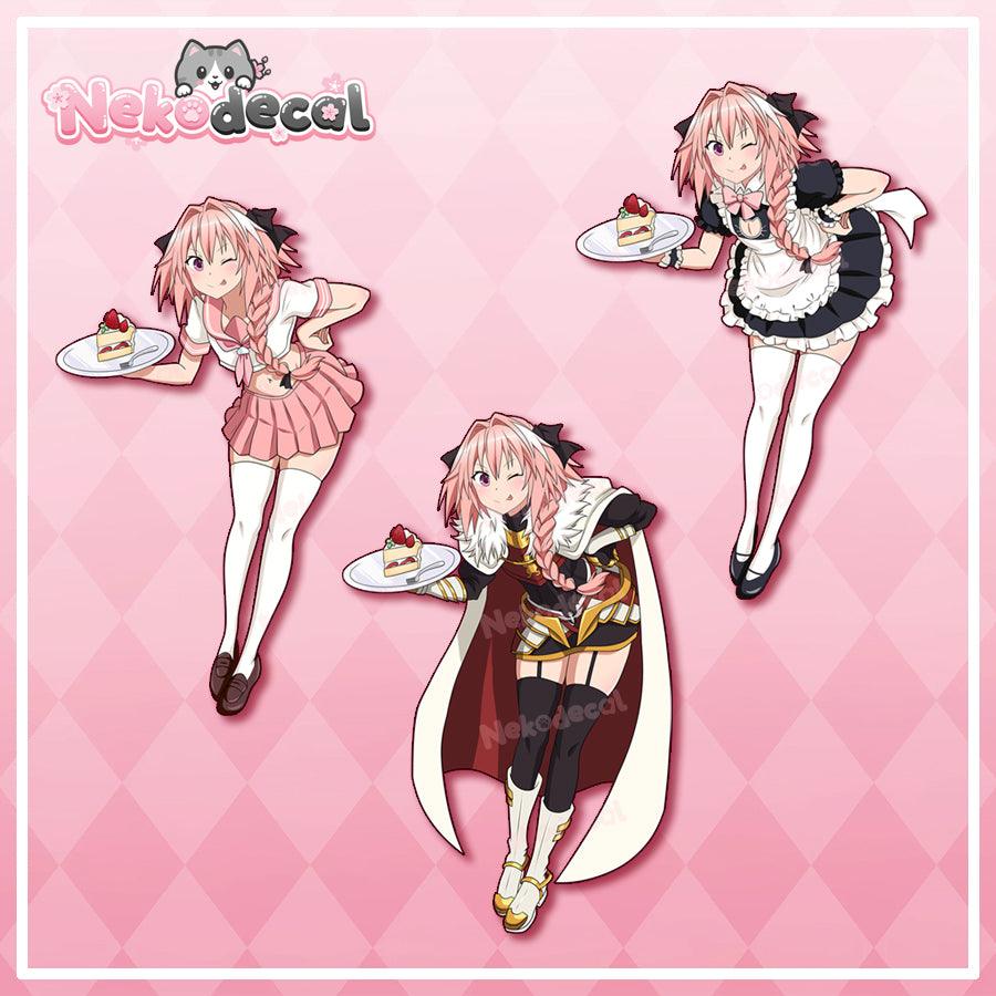 Astolfo Stickers - This image features cute anime car sticker decal which is perfect for laptops and water bottles - Nekodecal