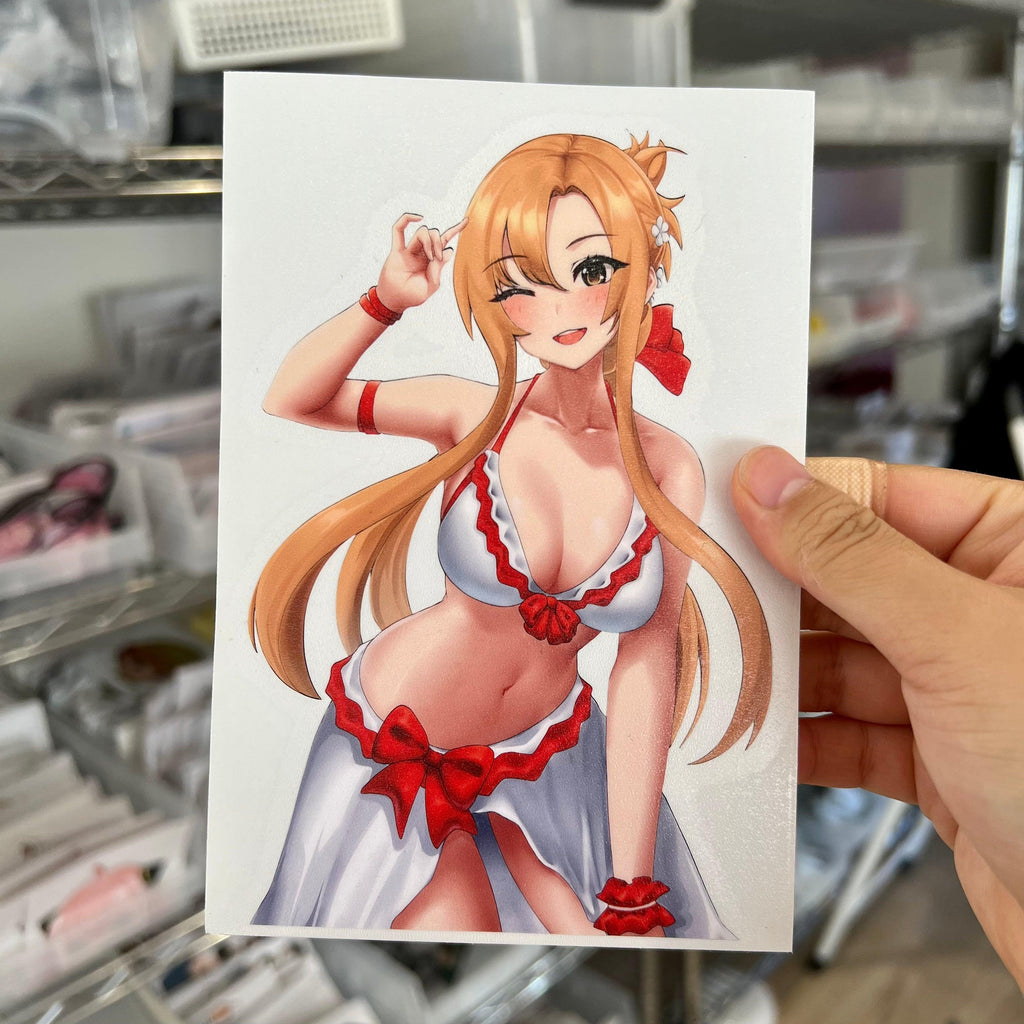 Asuna Stickers - This image features cute anime car sticker decal which is perfect for laptops and water bottles - Nekodecal