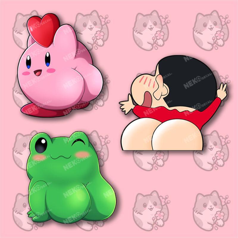 Bubblebutt Peekers - This image features cute anime car sticker decal which is perfect for laptops and water bottles - Nekodecal