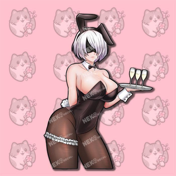 Bunny 2B Stickers - This image features cute anime car sticker decal which is perfect for laptops and water bottles - Nekodecal