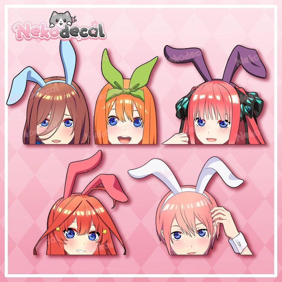 Bunny Quints Stickers - This image features cute anime car sticker decal which is perfect for laptops and water bottles - Nekodecal