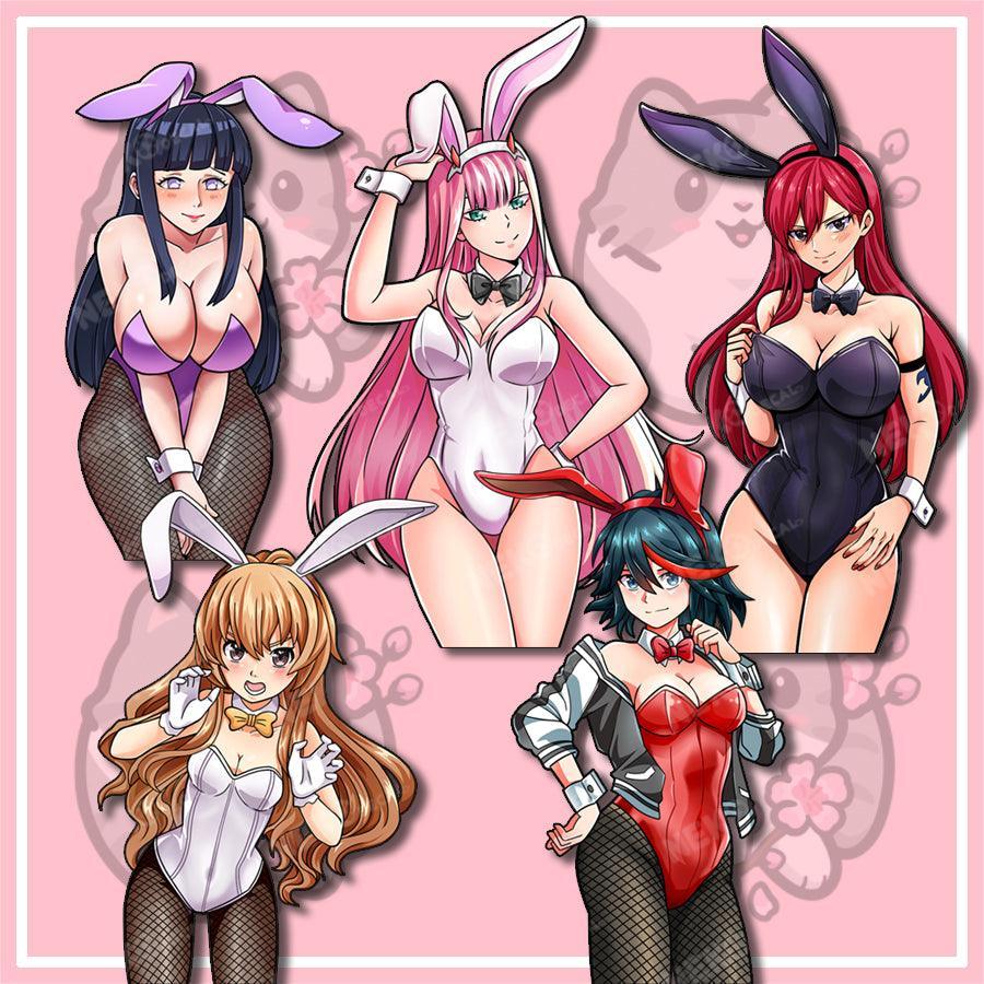 Bunny Waifu Stickers - This image features cute anime car sticker decal which is perfect for laptops and water bottles - Nekodecal