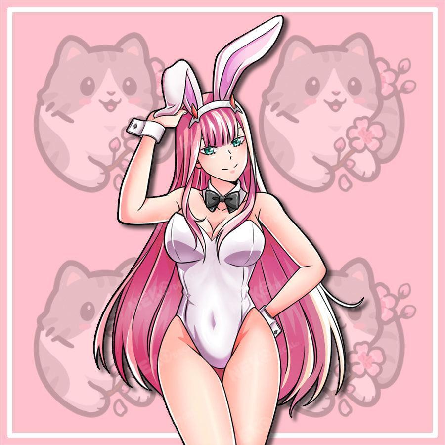 Bunny Waifu Stickers - This features cute anime sticker car window decal which is perfect for laptop sticker and phone sticker - Nekodecal