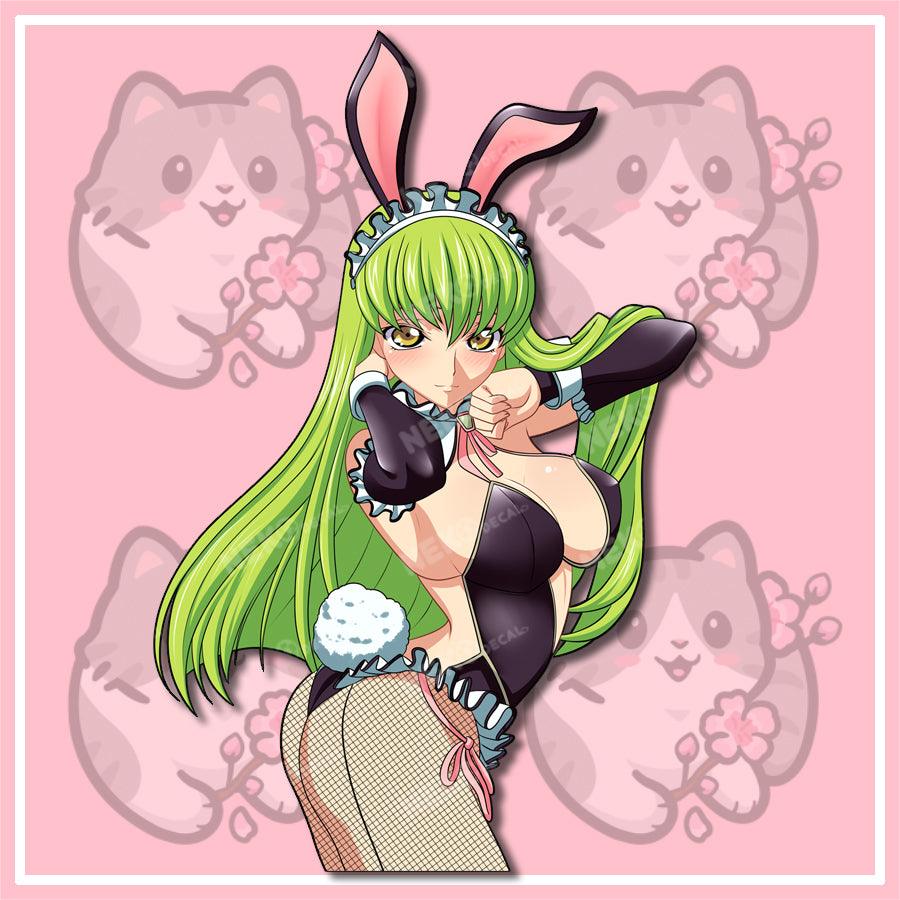 C2 Bunny Stickers - This image features cute anime car sticker decal which is perfect for laptops and water bottles - Nekodecal