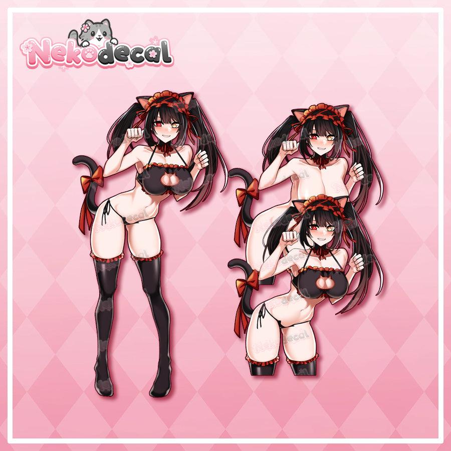 Cat Waifu Stickers - This image features cute anime car sticker decal which is perfect for laptops and water bottles - Nekodecal