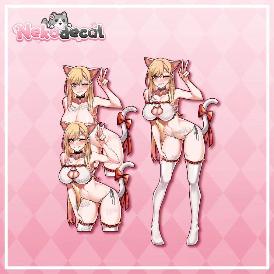 Cat Waifu Stickers - This image features cute anime car sticker decal which is perfect for laptops and water bottles - Nekodecal