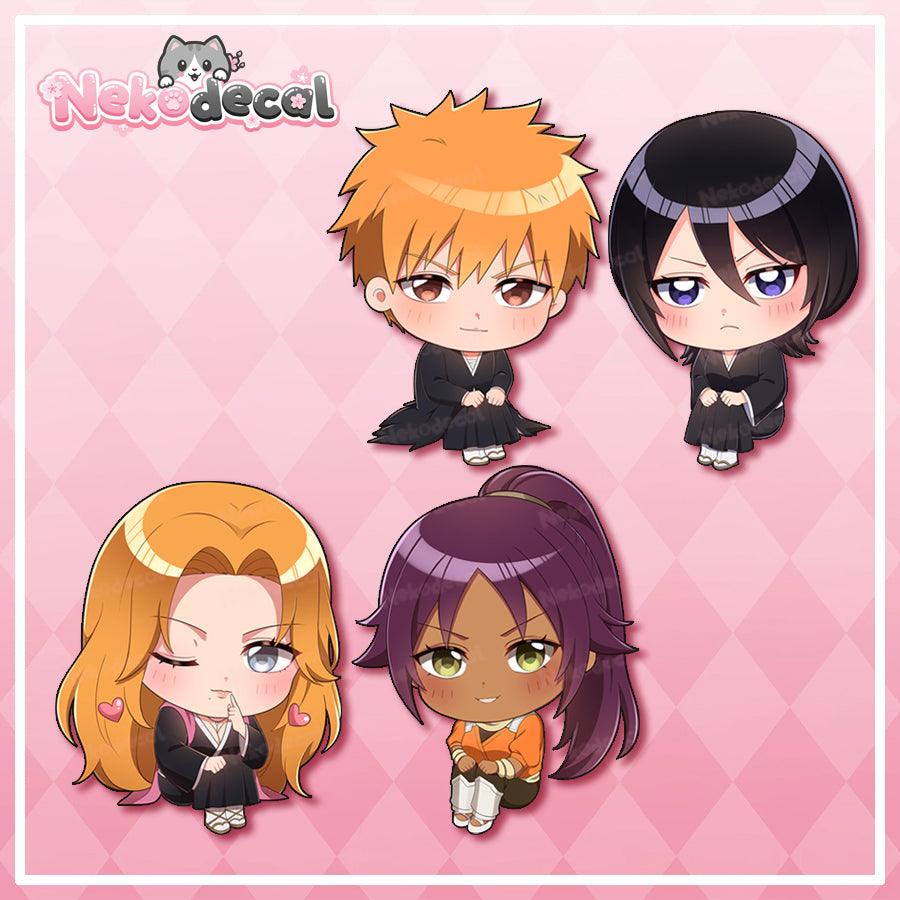 Chibi Bleach Peekers - This image features cute anime car sticker decal which is perfect for laptops and water bottles - Nekodecal