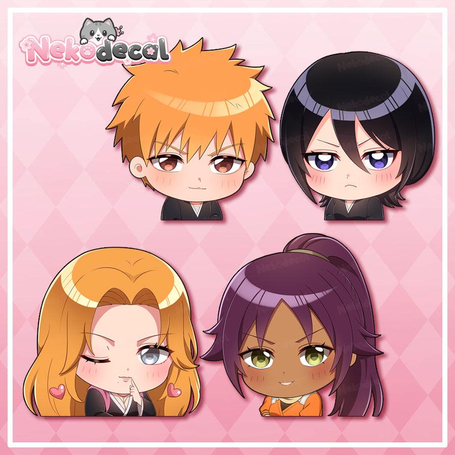 Chibi Bleach Peekers - This image features cute anime car sticker decal which is perfect for laptops and water bottles - Nekodecal