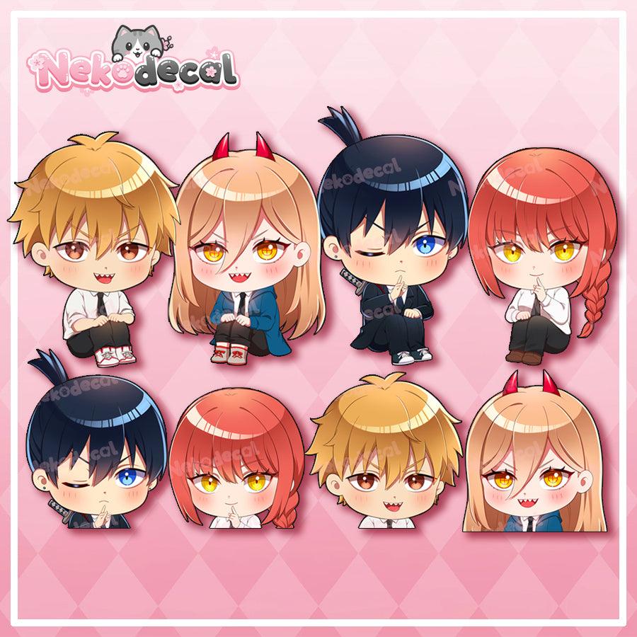 Chibi CSM Stickers - This image features cute anime car sticker decal which is perfect for laptops and water bottles - Nekodecal
