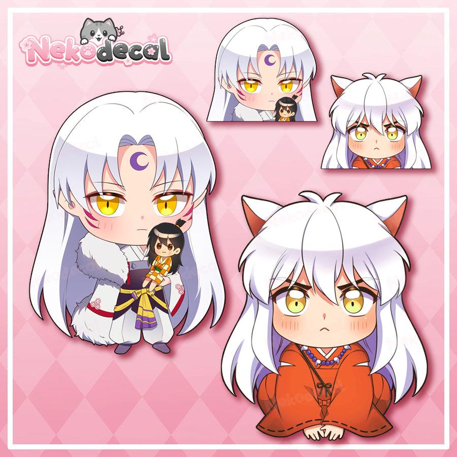 Chibi Doggo Brother Peekers - This image features cute anime car sticker decal which is perfect for laptops and water bottles - Nekodecal