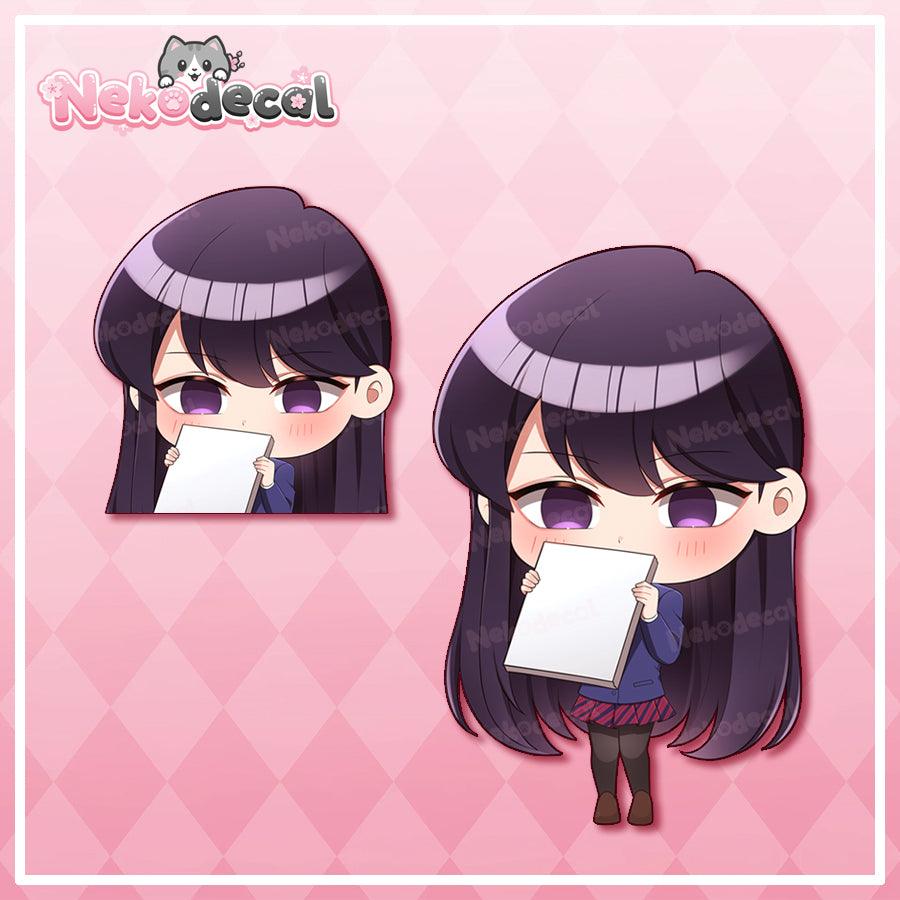 Chibi Komi Peekers - This image features cute anime car sticker decal which is perfect for laptops and water bottles - Nekodecal