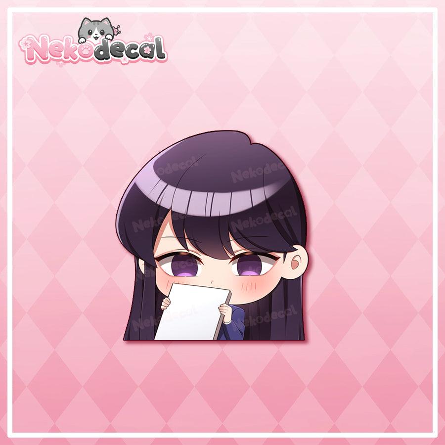 Chibi Komi Peekers - This image features cute anime car sticker decal which is perfect for laptops and water bottles - Nekodecal