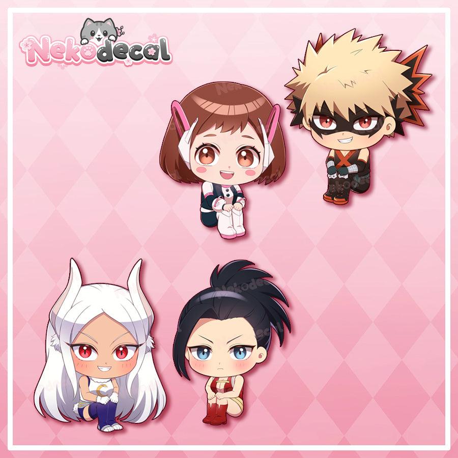 Chibi MHA Peekers - This image features cute anime car sticker decal which is perfect for laptops and water bottles - Nekodecal