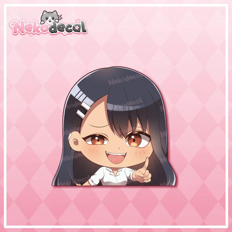 Chibi Nagatoro Peekers - This image features cute anime car sticker decal which is perfect for laptops and water bottles - Nekodecal