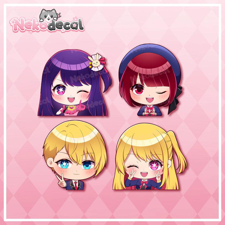 Chibi Oshi Peekers - This image features cute anime car sticker decal which is perfect for laptops and water bottles - Nekodecal