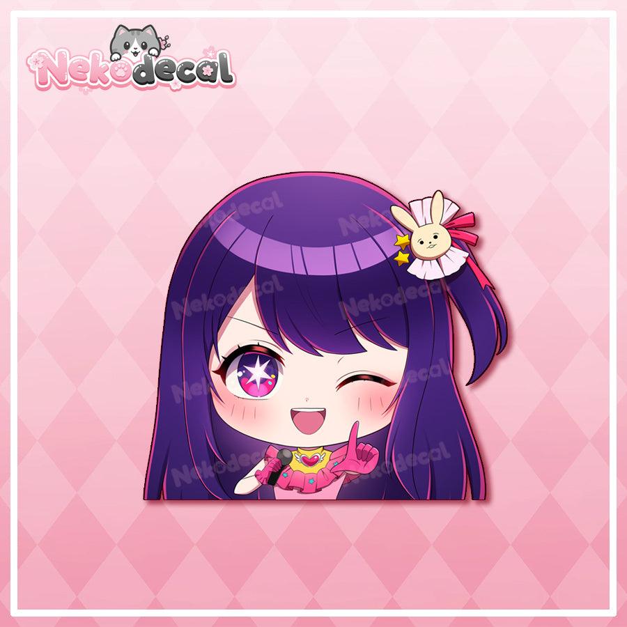 Chibi Oshi Peekers - This image features cute anime car sticker decal which is perfect for laptops and water bottles - Nekodecal