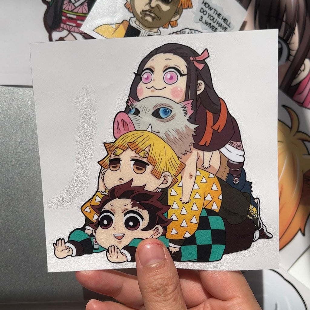 Chibi Slayer Stickers - This image features cute anime car sticker decal which is perfect for laptops and water bottles - Nekodecal