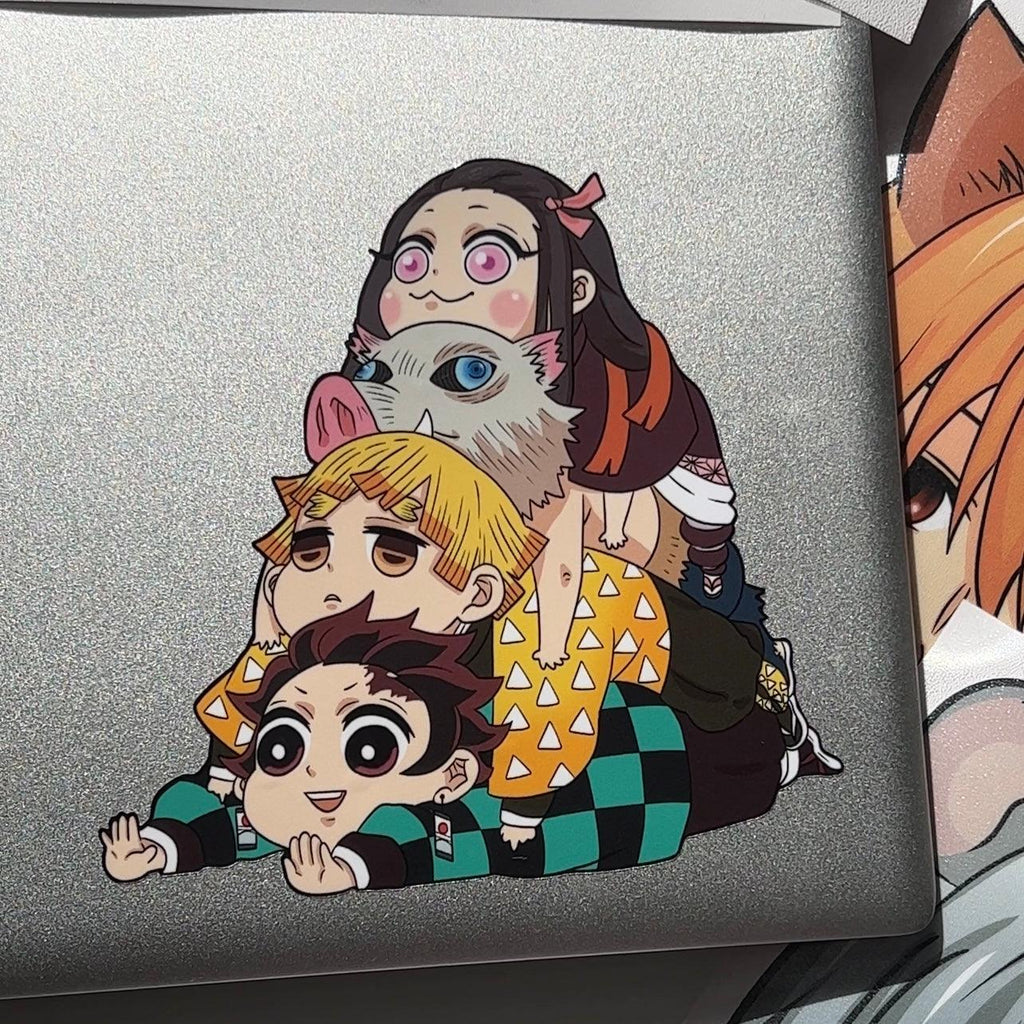 Chibi Slayer Stickers - This image features cute anime car sticker decal which is perfect for laptops and water bottles - Nekodecal