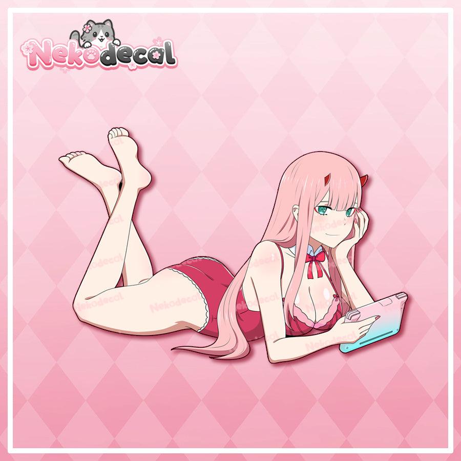 Chilling Waifu Stickers - This image features cute anime car sticker decal which is perfect for laptops and water bottles - Nekodecal