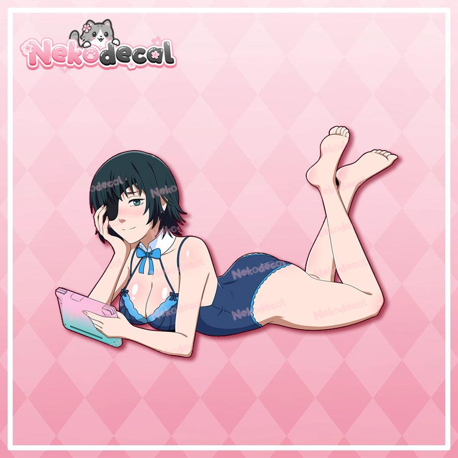 Chilling Waifu Stickers - This image features cute anime car sticker decal which is perfect for laptops and water bottles - Nekodecal