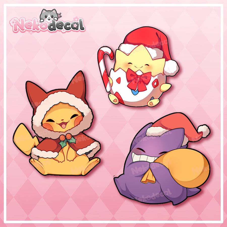 Christmas Stickers - This image features cute anime car sticker decal which is perfect for laptops and water bottles - Nekodecal