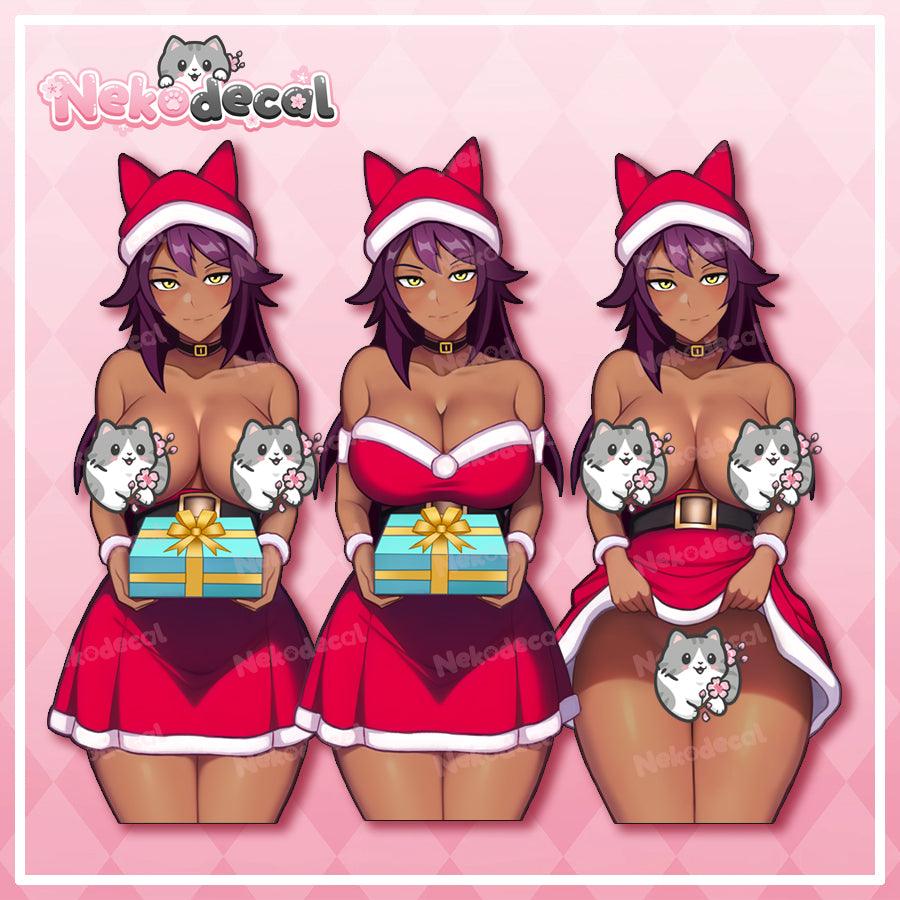 Christmas Yoru Stickers - This image features cute anime car sticker decal which is perfect for laptops and water bottles - Nekodecal
