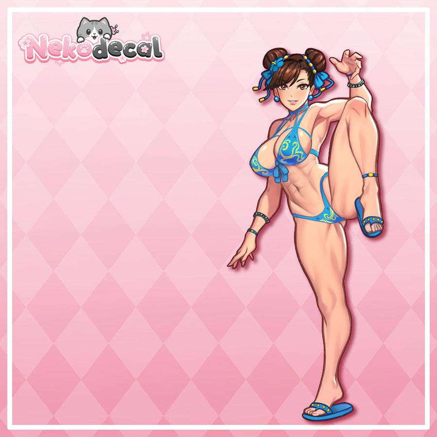 Chun Li Stickers - This image features cute anime car sticker decal which is perfect for laptops and water bottles - Nekodecal