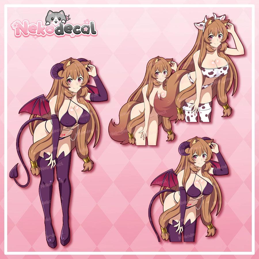 Cow & Succubus Stickers - This image features cute anime car sticker decal which is perfect for laptops and water bottles - Nekodecal