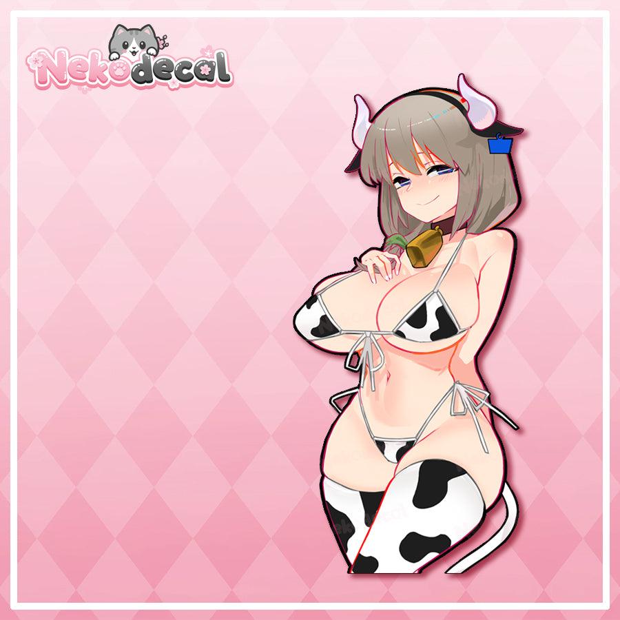Cow Family Stickers - This image features cute anime car sticker decal which is perfect for laptops and water bottles - Nekodecal