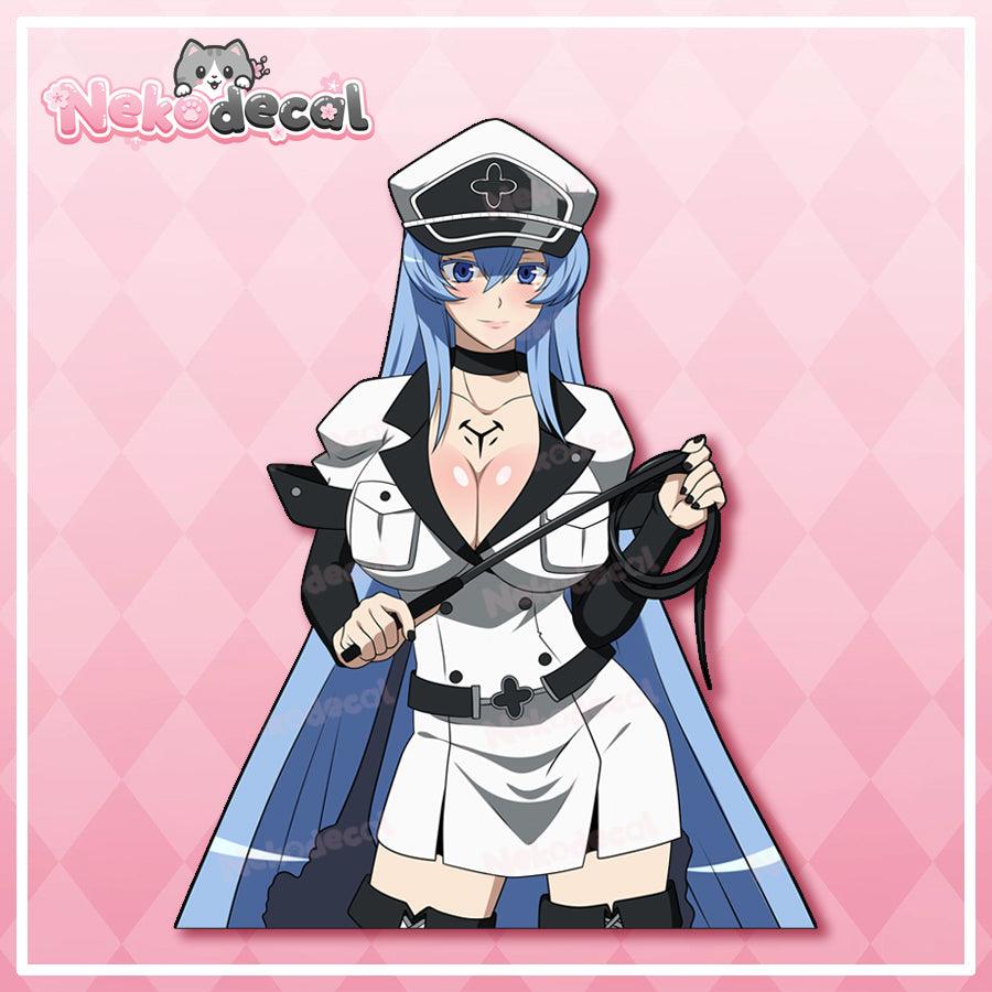 Esdeath Stickers - This image features cute anime car sticker decal which is perfect for laptops and water bottles - Nekodecal
