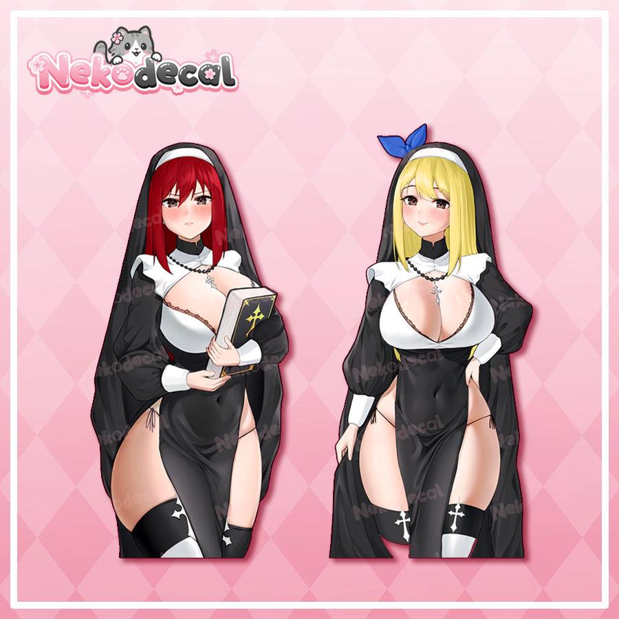 Fairy Nun Stickers - This image features cute anime car sticker decal which is perfect for laptops and water bottles - Nekodecal