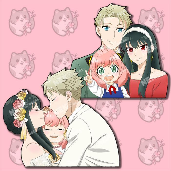 Family Portrait Peekers - This image features cute anime car sticker decal which is perfect for laptops and water bottles - Nekodecal