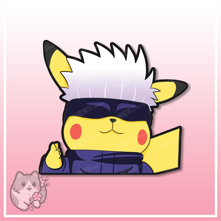 Gojo Pika Peekers - This image features cute anime car sticker decal which is perfect for laptops and water bottles - Nekodecal