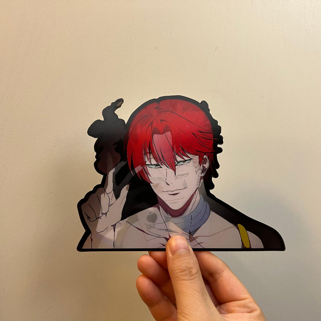 Hisoka Motion Stickers - This image features cute anime car sticker decal which is perfect for laptops and water bottles - Nekodecal