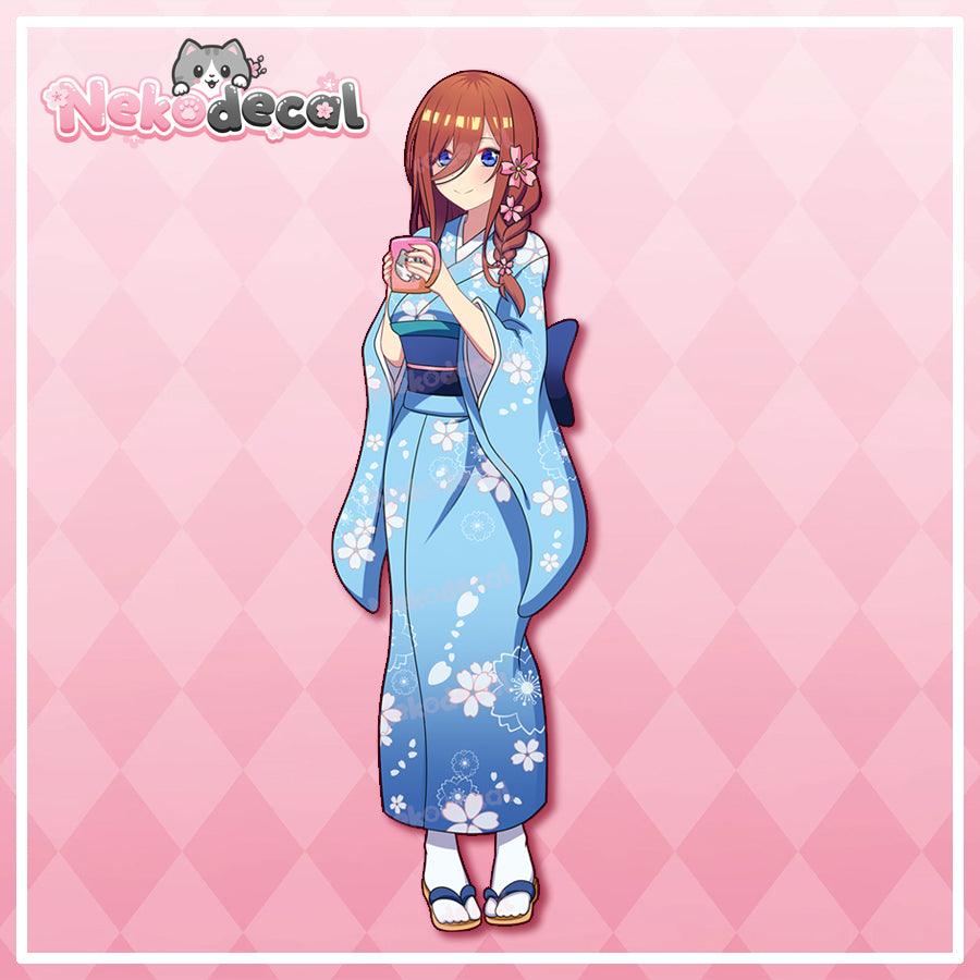 Kimono & Hoodie Quints Stickers - This image features cute anime car sticker decal which is perfect for laptops and water bottles - Nekodecal
