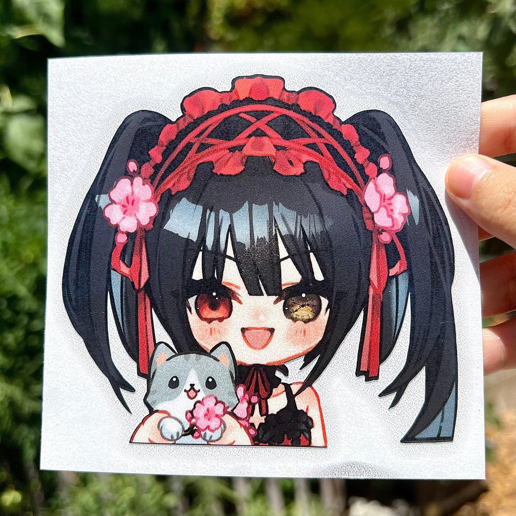 Kurumi Peekers - This image features cute anime car sticker decal which is perfect for laptops and water bottles - Nekodecal