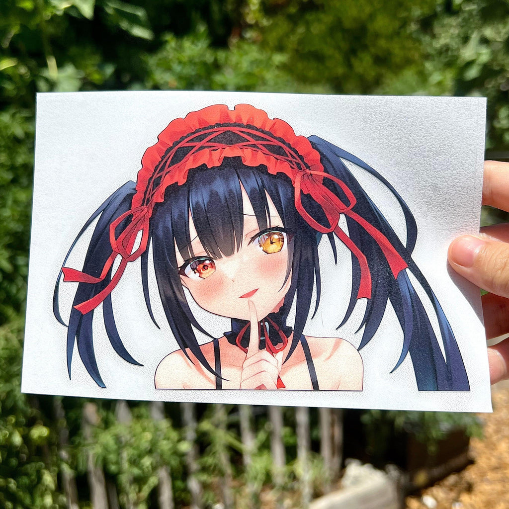 Kurumi Peekers - This image features cute anime car sticker decal which is perfect for laptops and water bottles - Nekodecal